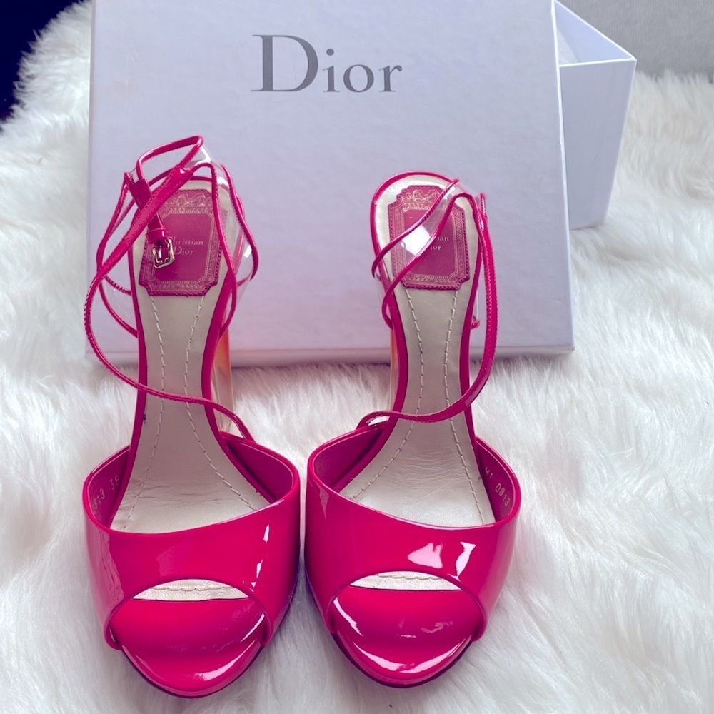 Christian Dior Reflet Plexi Patent PVC Heel - Picture 5 of 11